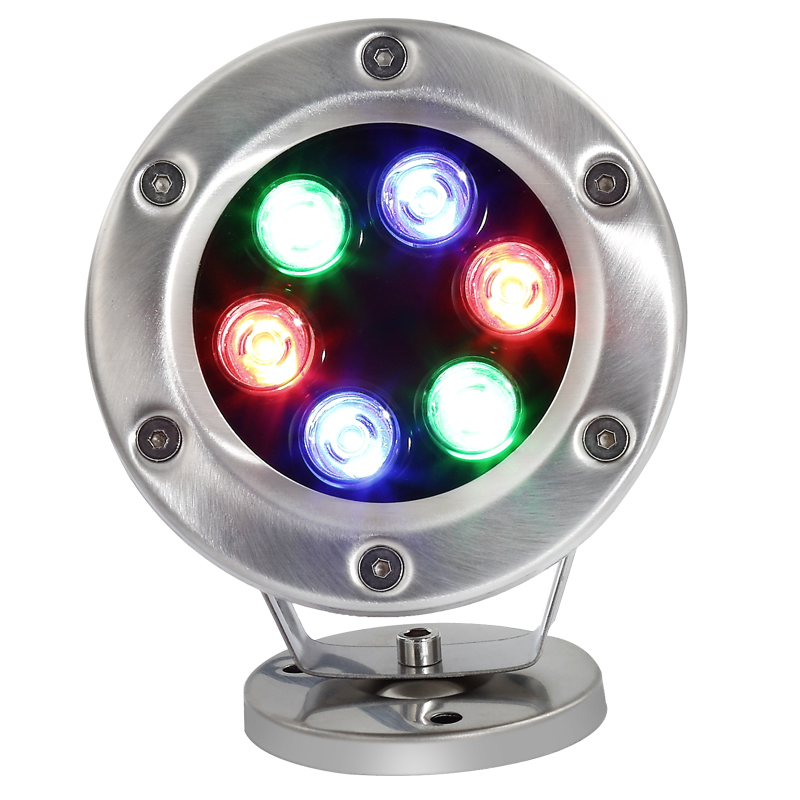 6W IP68 CE RoHS certificated RGB Underwater LED Light 