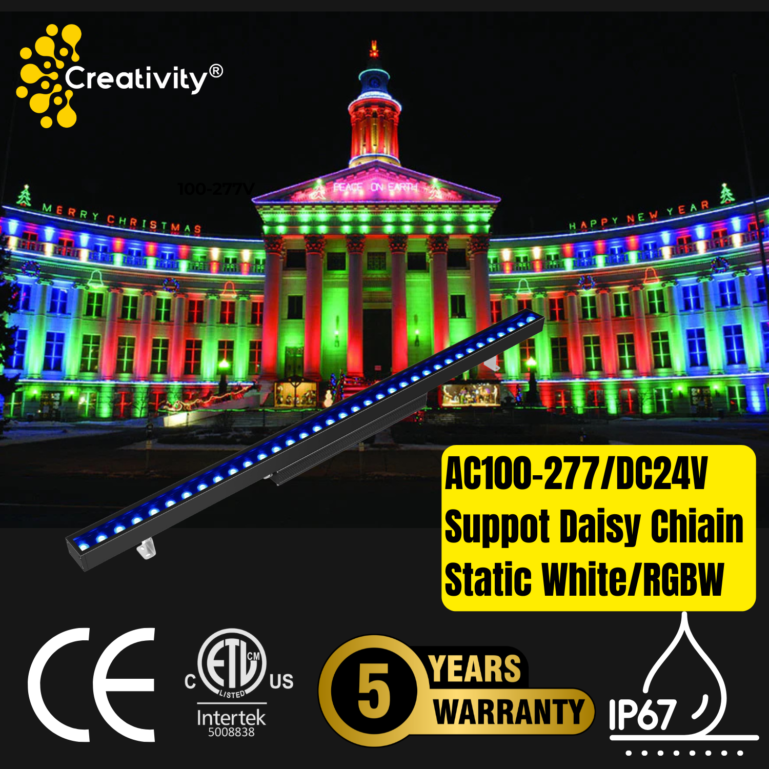IP67 Waterproof RGBW LED Wall Washer Lights for Outdoor Architectural Light