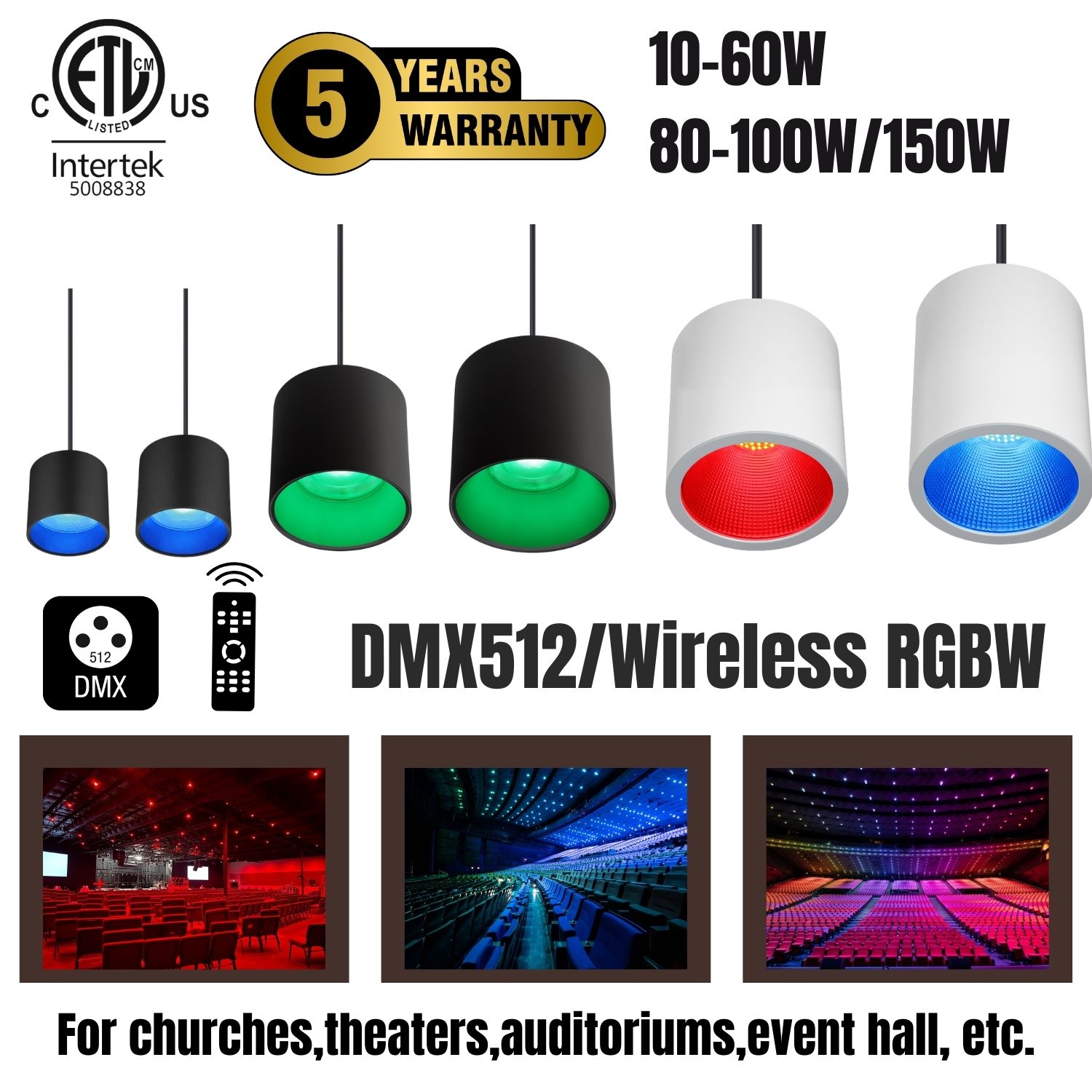 15W Indoor Pendant RGBW LED Downlight