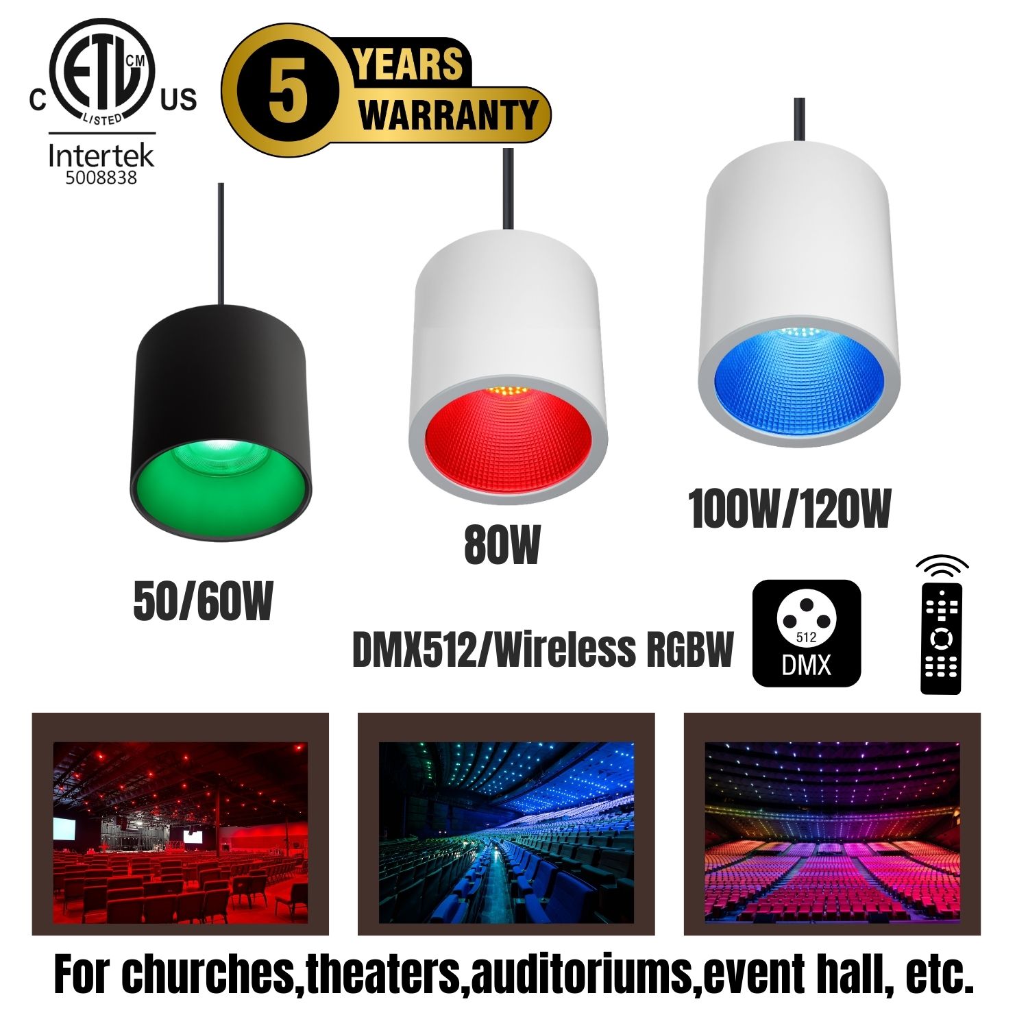 50W Indoor Pendant RGBW LED Downlight