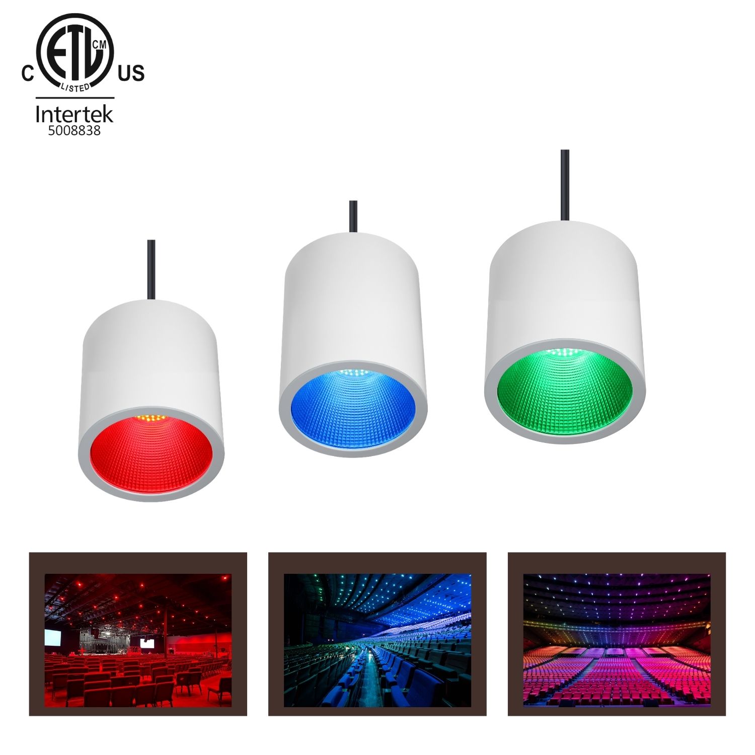 120W ETL Listed Pendant RGBW LED Downlight 