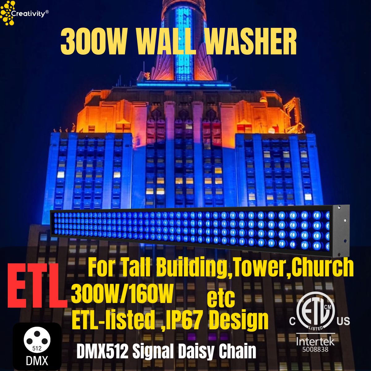 Why Choose a 6FT 100W 200W 300W ETL Listed LED Wall Washer for Tall Buildings?