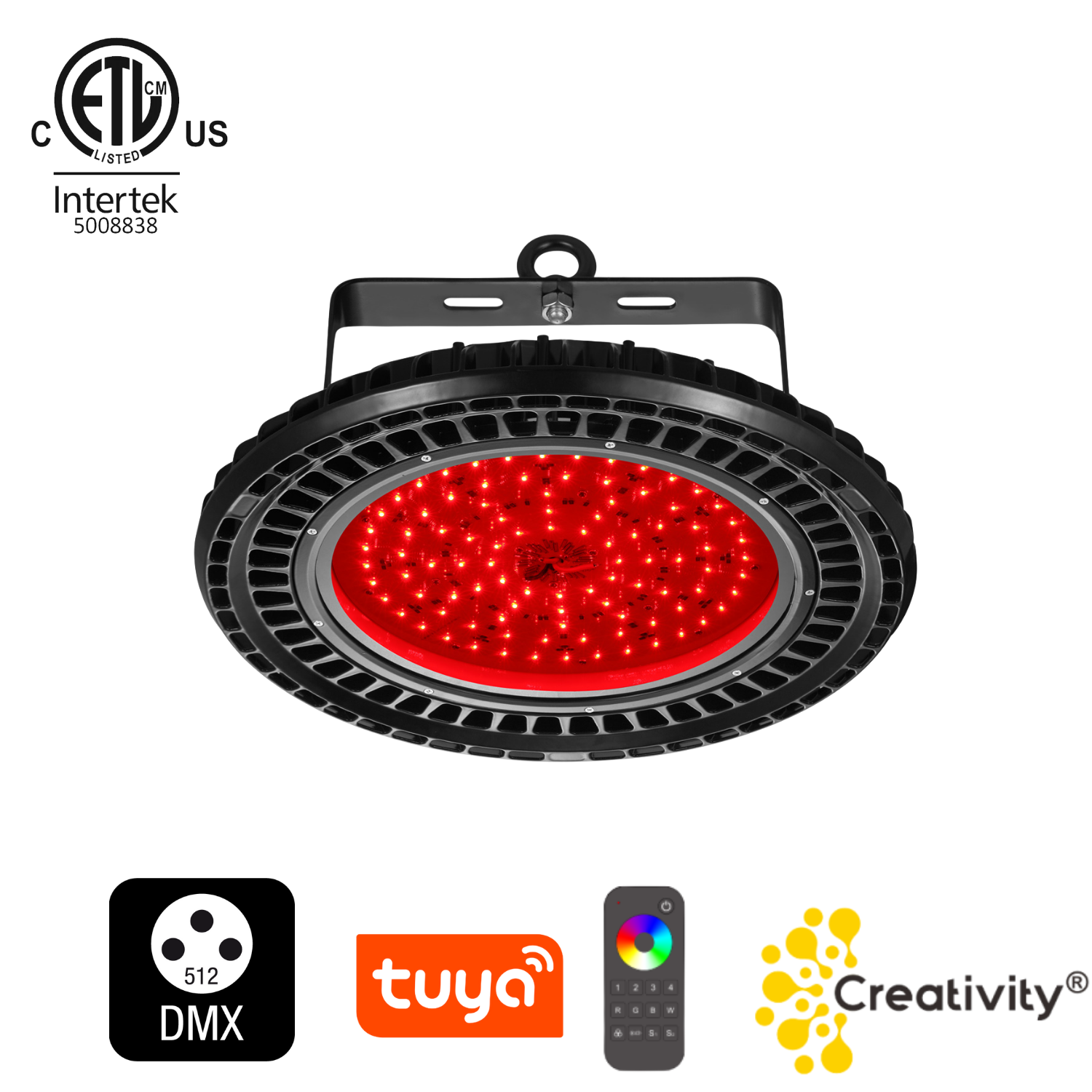 ETL cETL Certified IP66 Light 250W RGBW DMX UFO Light&nbsp;High Bay Light