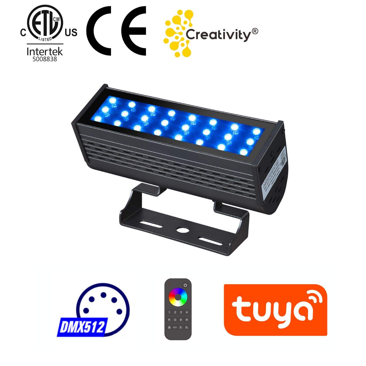 ETL Listed outdoor 50W RGB RGBW LED Flood Light 
