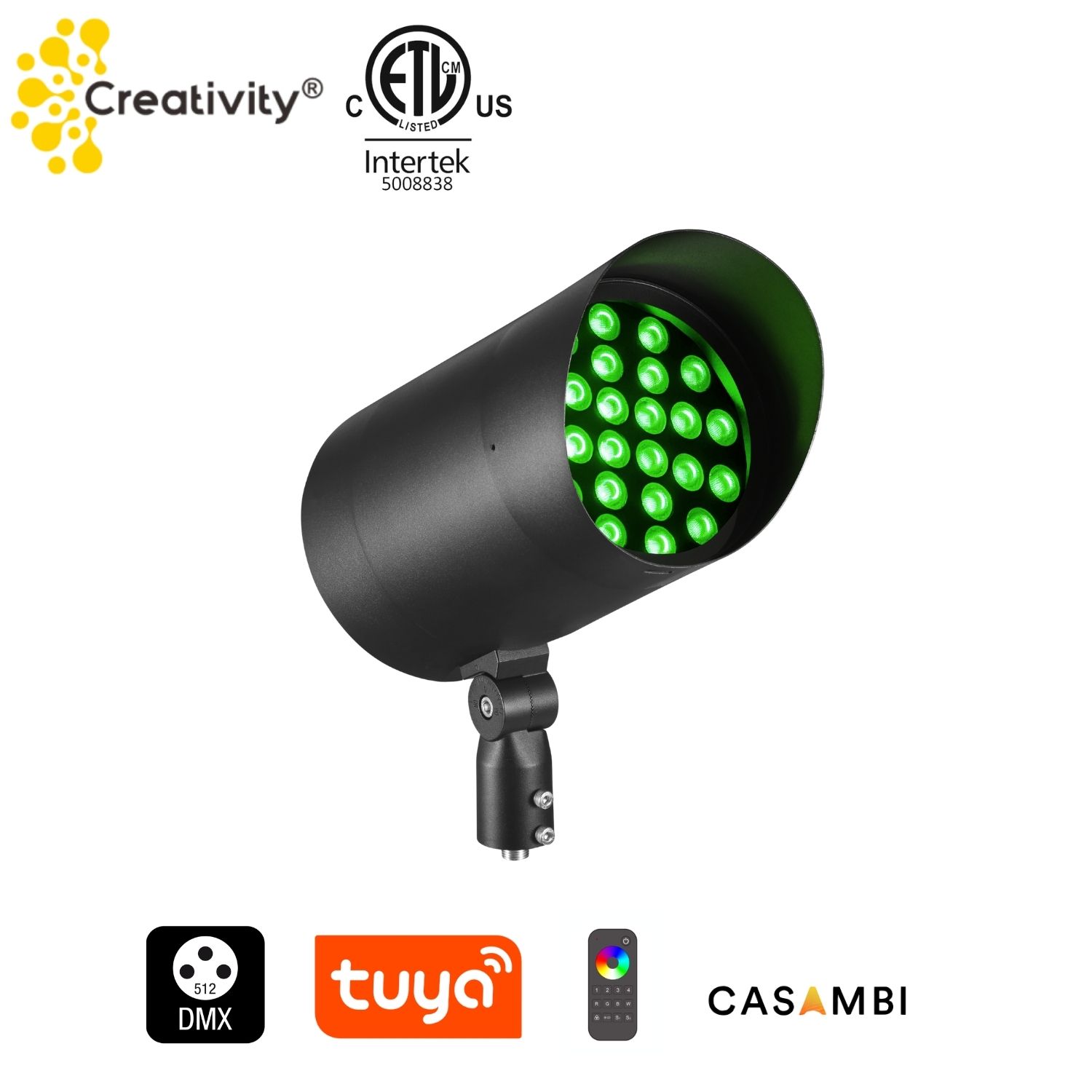 90W ETL Listed IP66 RGBW LED Landscape Flood Light
