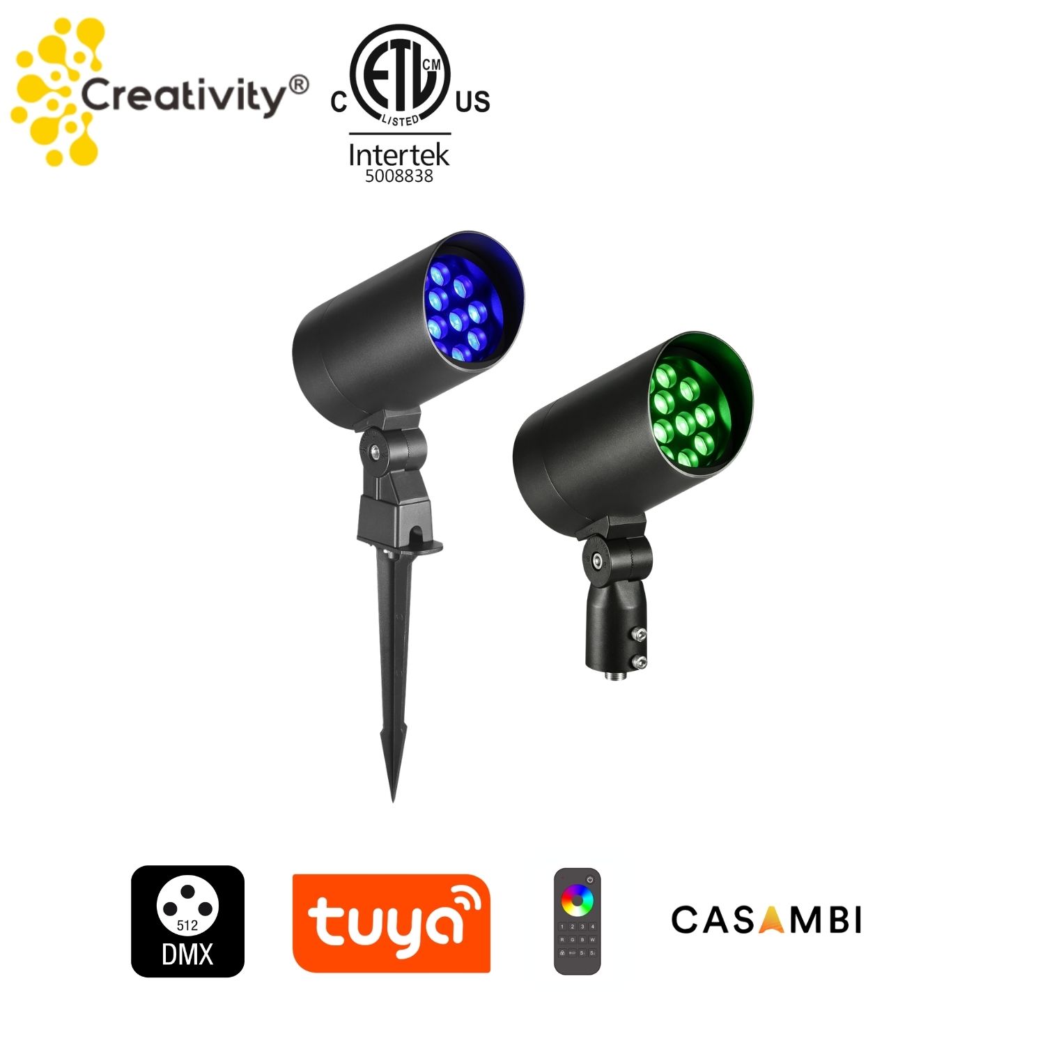 36W ETL Listed IP66 RGBW LED Landscape Flood Light