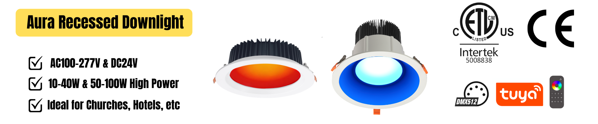 Recessed RGBW LED Downlight